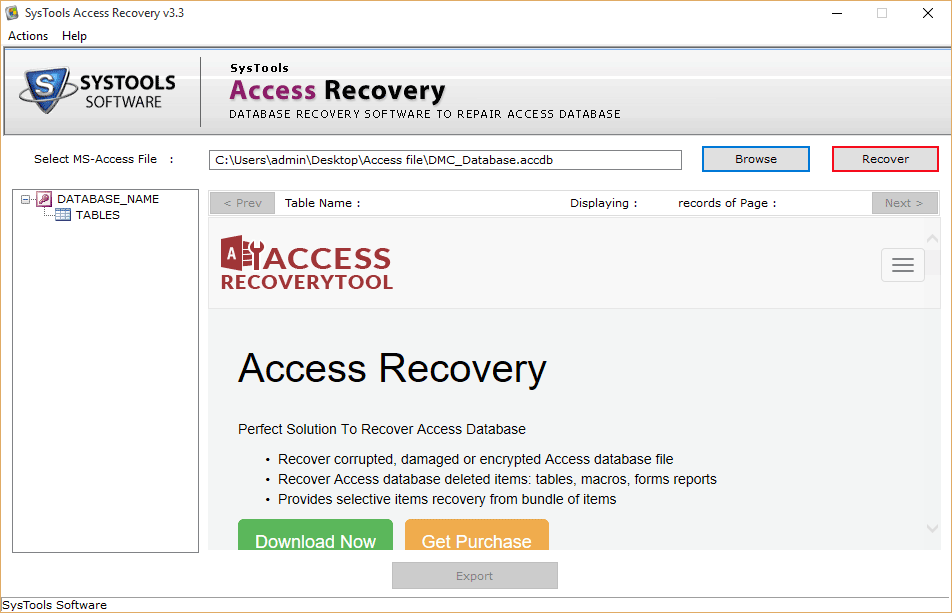 recover access data
