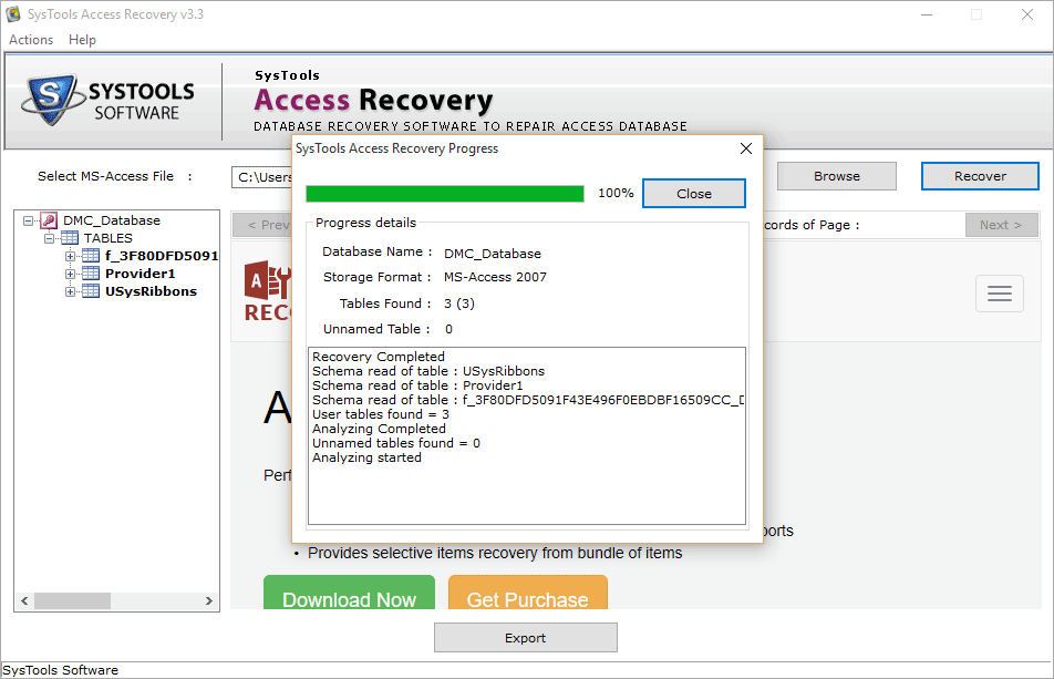 Scan Access MDB Database File