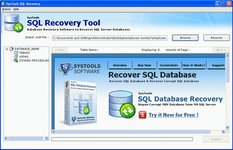 SQL Database Recovery 5.5